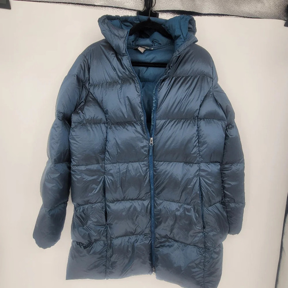 Eddie Bauer Women's Luna Peak Down Hooded Jacket peacock 550 size Xlarge - Picture 1 of 8